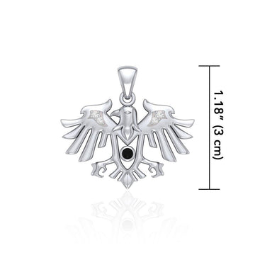 Raven Silver Pendant with Gemstone TPD5157 - Jewelry